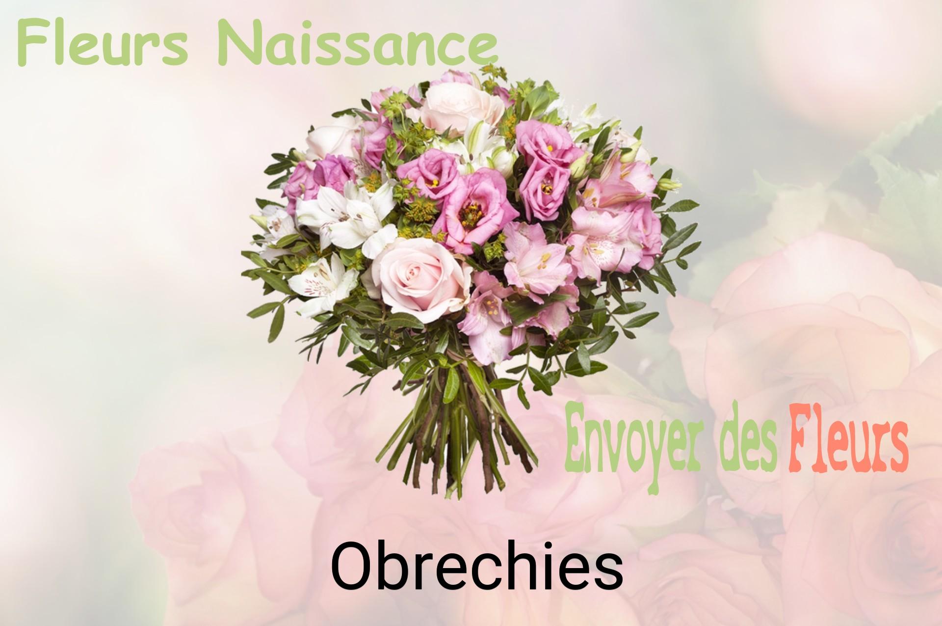 Bouquet de fleurs de naissance livré à Obrechies