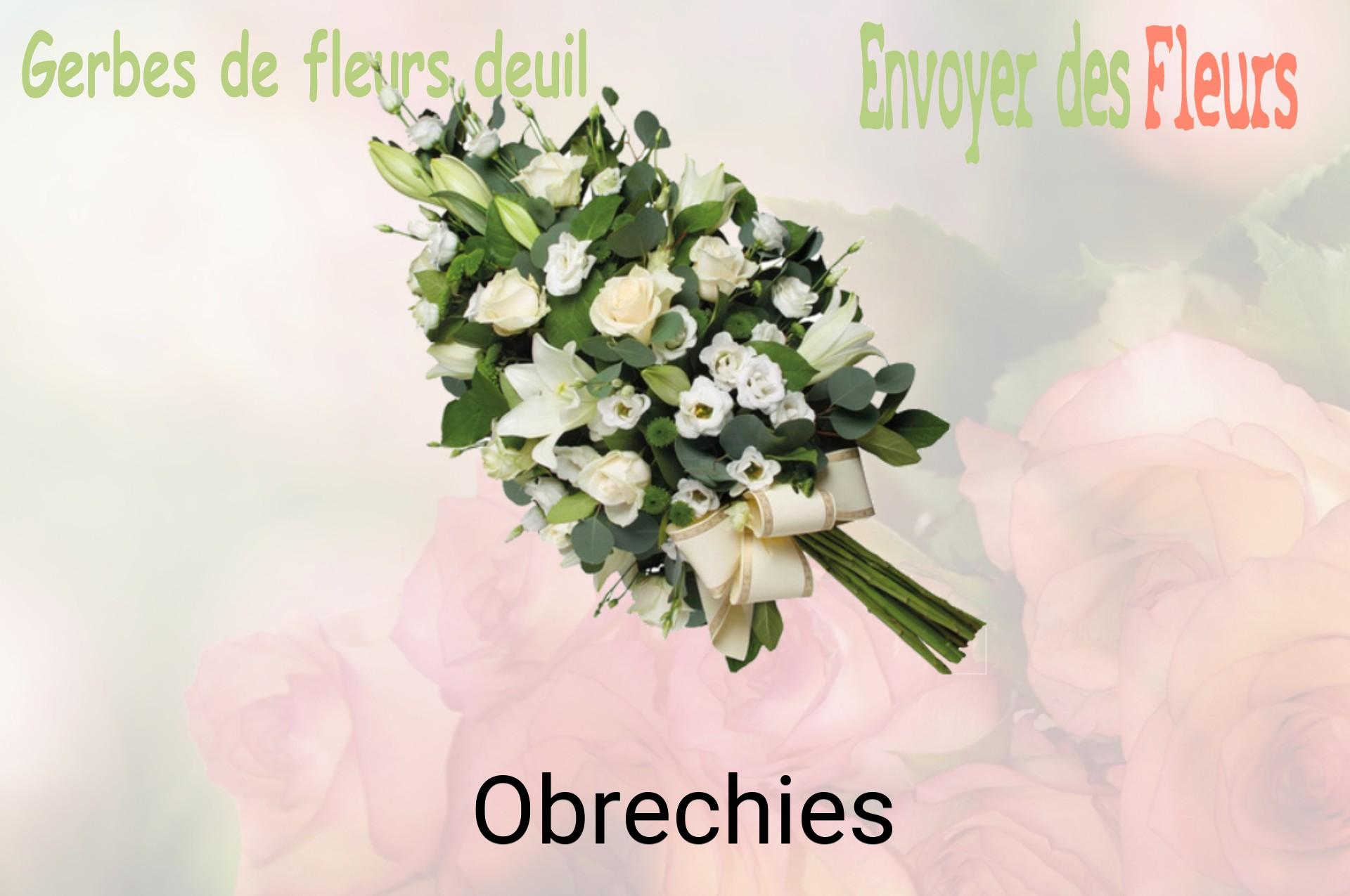 Gerbe de fleurs de deuil livrée à Obrechies